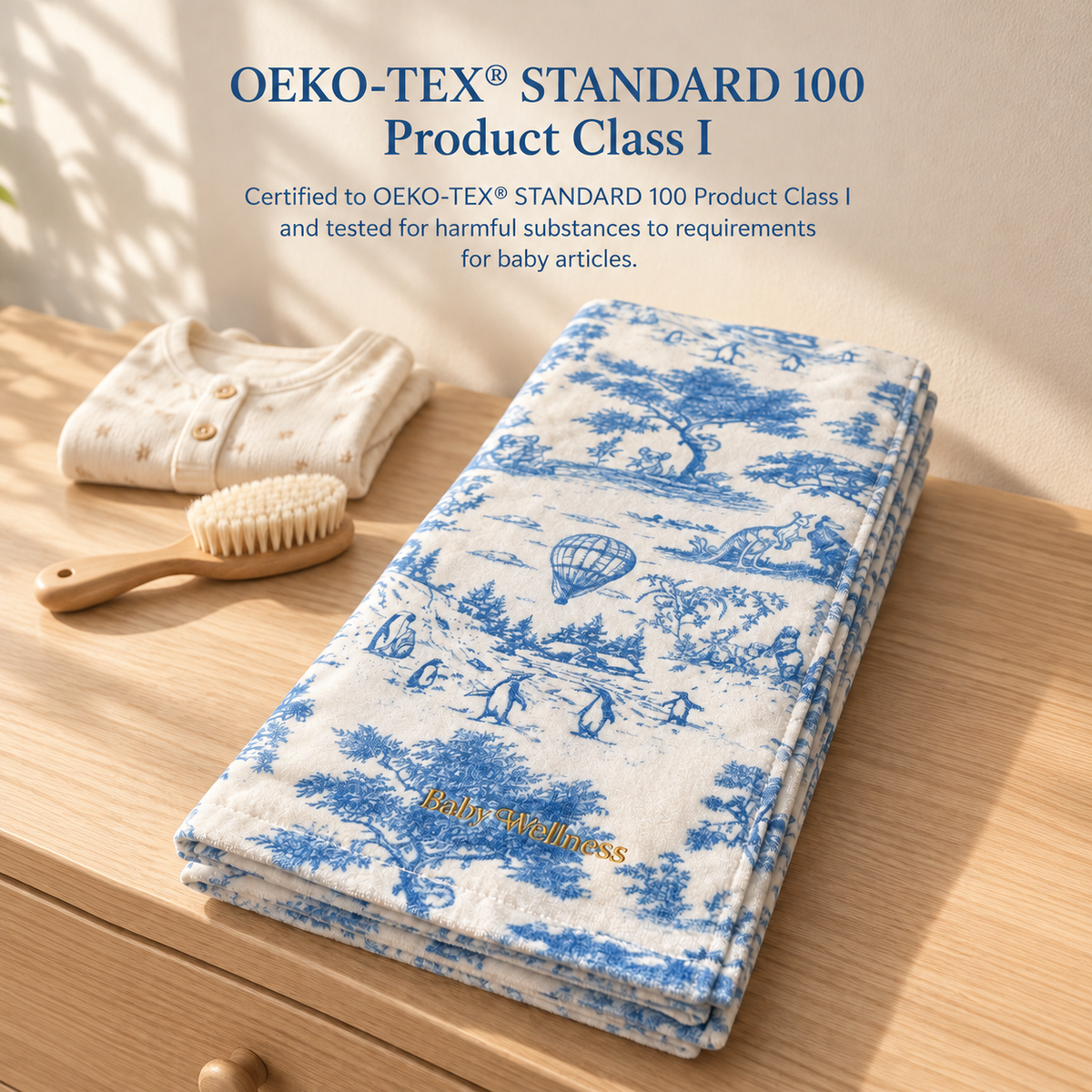 Baby Wellness Signature Toile Organic Towel