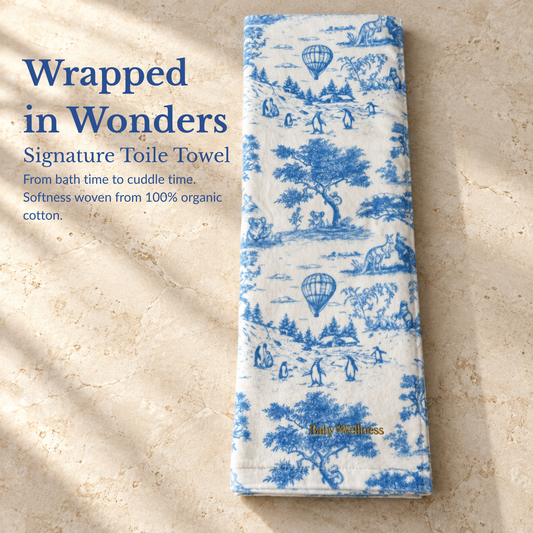 Baby Wellness Signature Toile Organic Towel