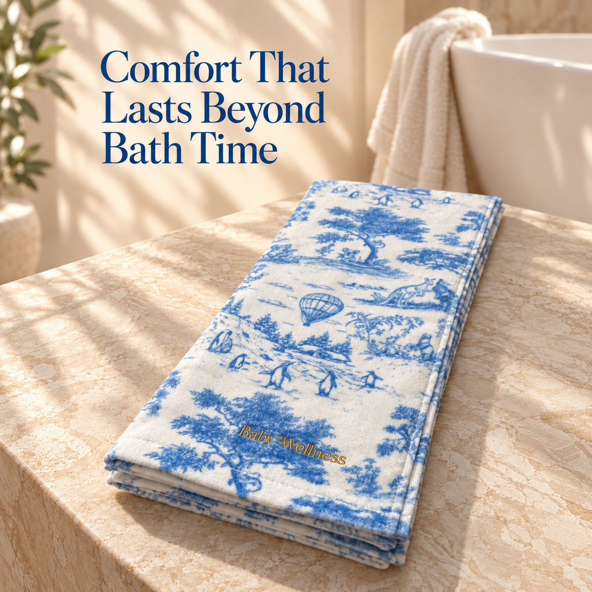 Baby Wellness Signature Toile Organic Towel